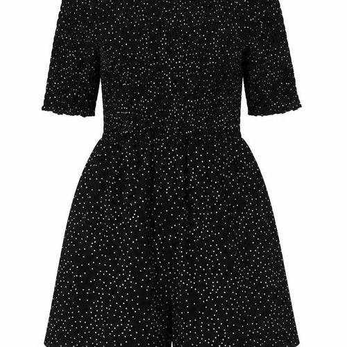 Nasty Gal Women's Black Polka Dot Off Shoulder Playsuit - Size 12