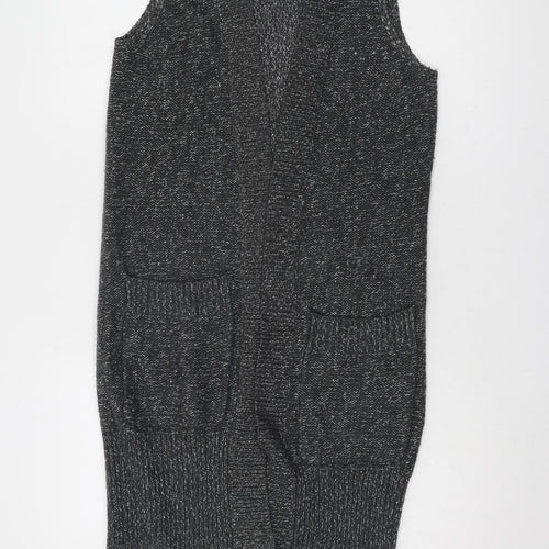 H&M Women's Grey Vest Jumper XS Open-Knit