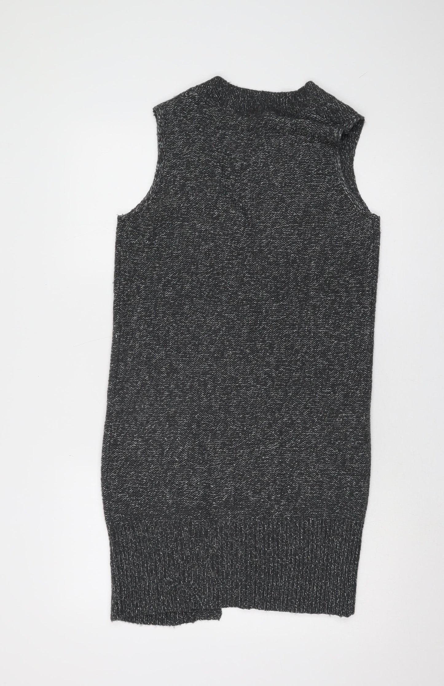 H&M Women's Grey Vest Jumper XS Open-Knit