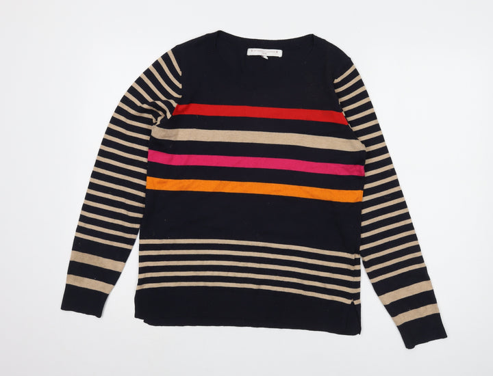 Next Women's Multicoloured Striped Pullover Jumper Size 10