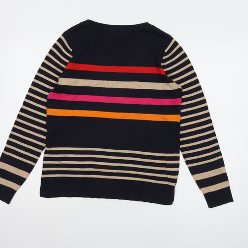 Next Women's Multicoloured Striped Pullover Jumper Size 10