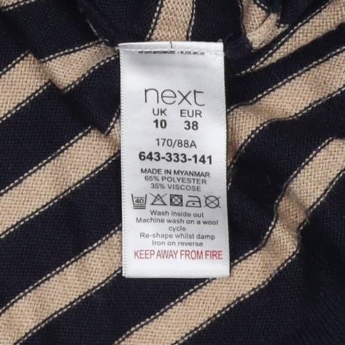 Next Women's Multicoloured Striped Pullover Jumper Size 10