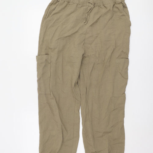 Marks and Spencer Women's Beige Cargo Trousers - Size 14