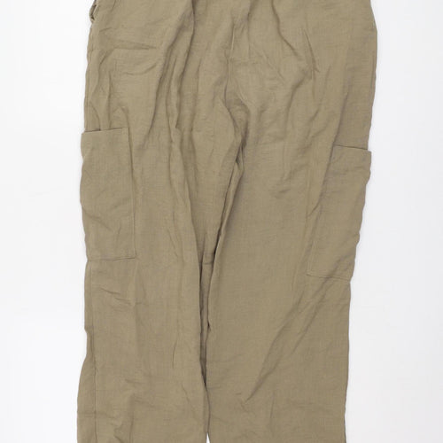Marks and Spencer Women's Beige Cargo Trousers - Size 14