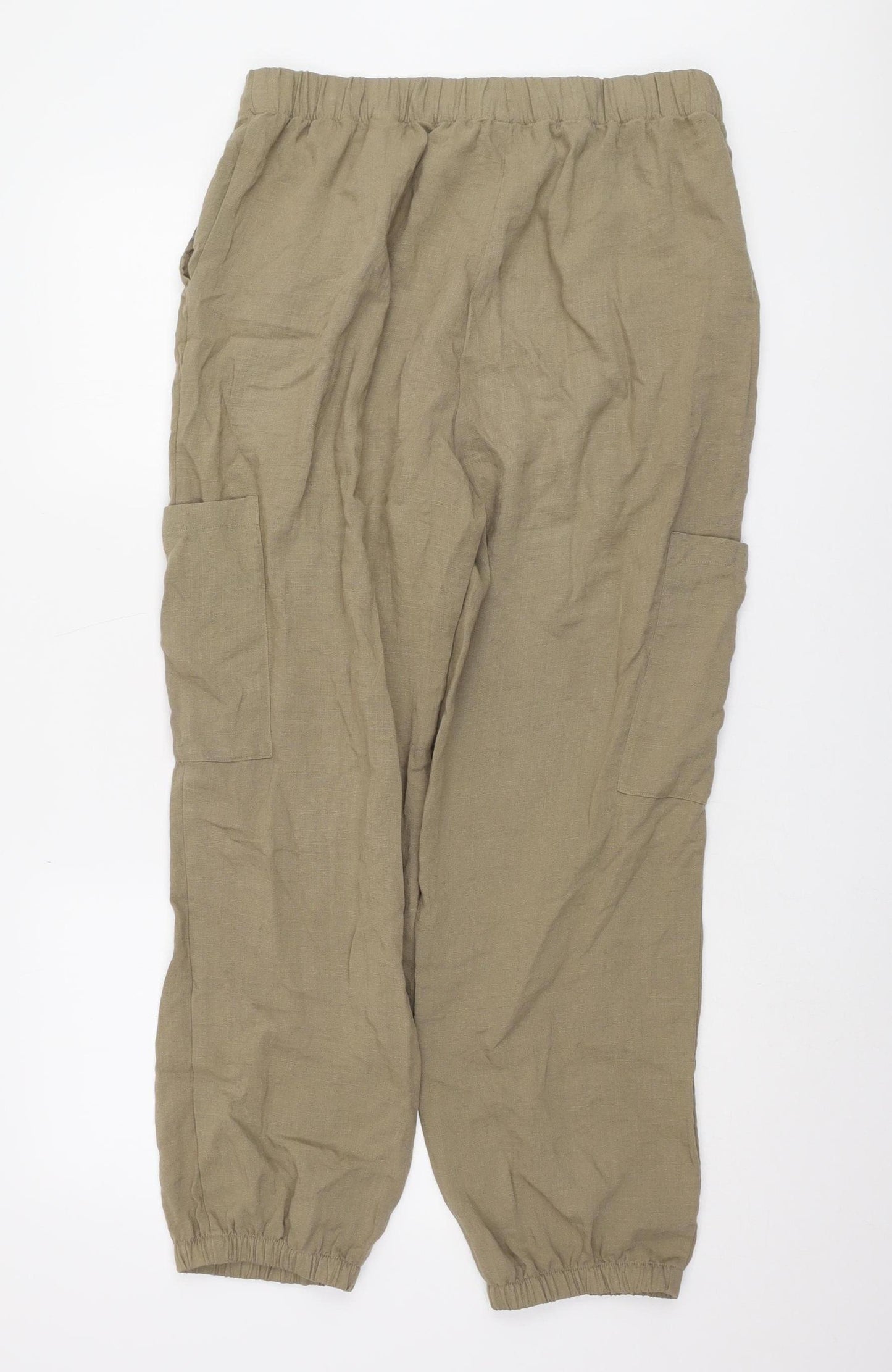 Marks and Spencer Women's Beige Cargo Trousers - Size 14