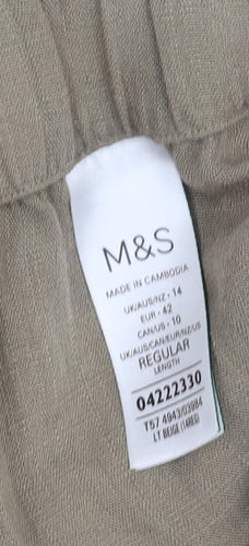 Marks and Spencer Women's Beige Cargo Trousers - Size 14