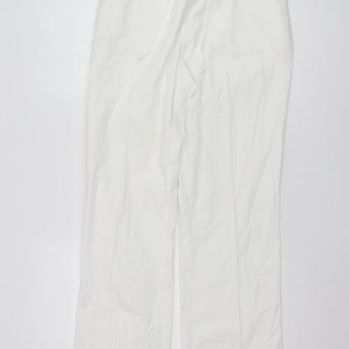 Marks and Spencer Women's White Cotton Trousers Size 12