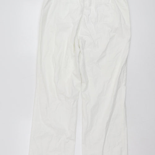 Marks and Spencer Women's White Cotton Trousers Size 12