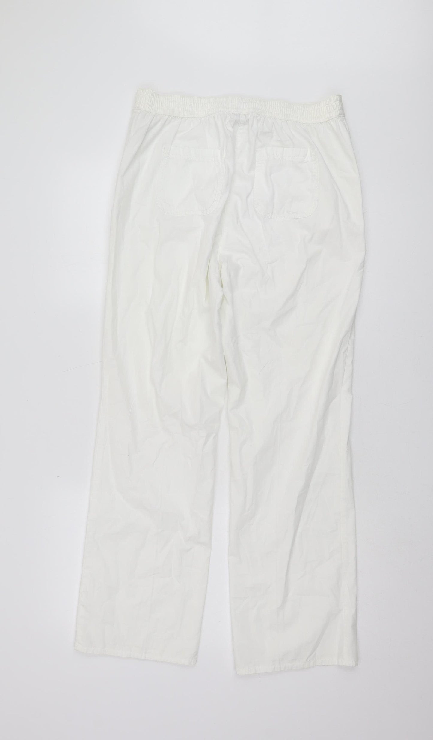 Marks and Spencer Women's White Cotton Trousers Size 12