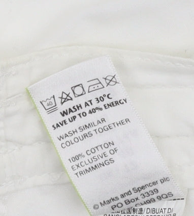 Marks and Spencer Women's White Cotton Trousers Size 12