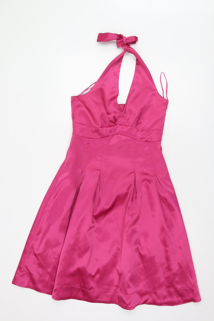 Orsay Women Pink Fit & Flare Halter Dress Size 10