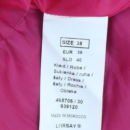 Orsay Women Pink Fit & Flare Halter Dress Size 10