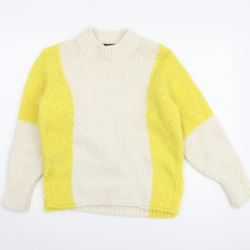 Marks and Spencer Women's Yellow Chunky Knit Pullover Jumper Size 8