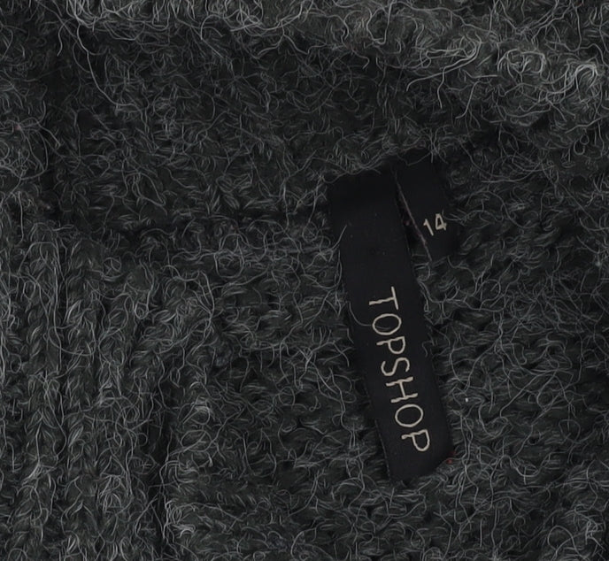 Topshop Women's Grey Cape Jumper Size 14