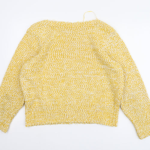 Marks and Spencer Women's Yellow Pullover Jumper, L