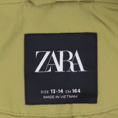 Zara Boys Green Colourblock Windbreaker Jacket 13-14 Years