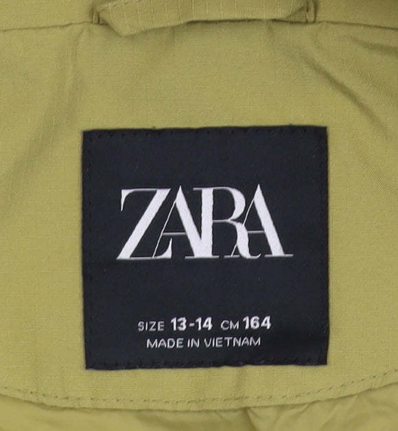 Zara Boys Green Colourblock Windbreaker Jacket 13-14 Years