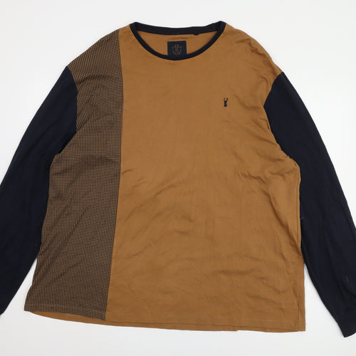 Next Men's 4XL Brown Colourblock T-Shirt