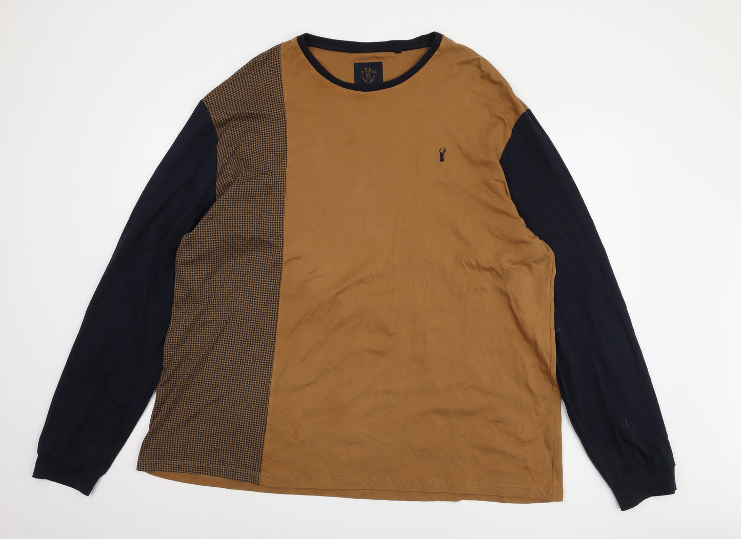 Next Men's 4XL Brown Colourblock T-Shirt