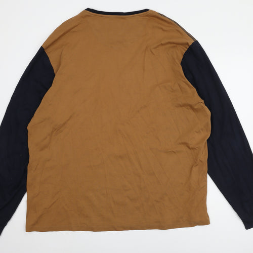 Next Men's 4XL Brown Colourblock T-Shirt