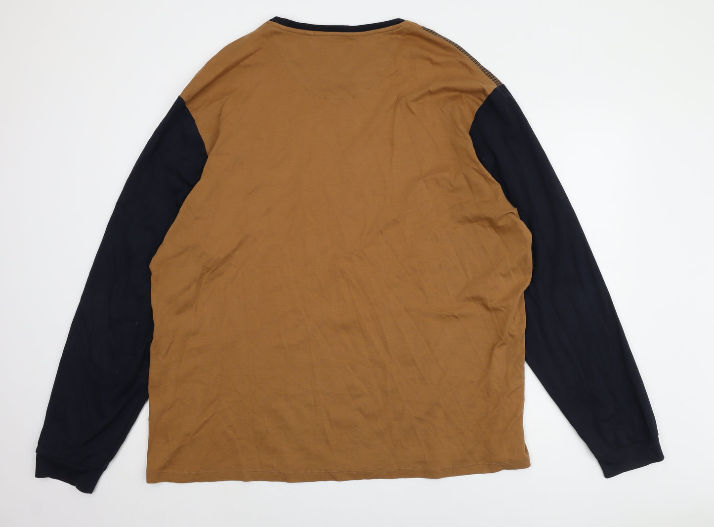 Next Men's 4XL Brown Colourblock T-Shirt