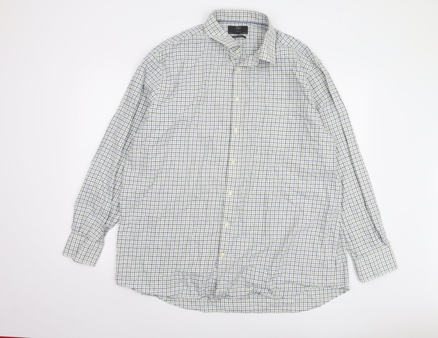 Marks and Spencer Men's Multicoloured Check Shirt 18