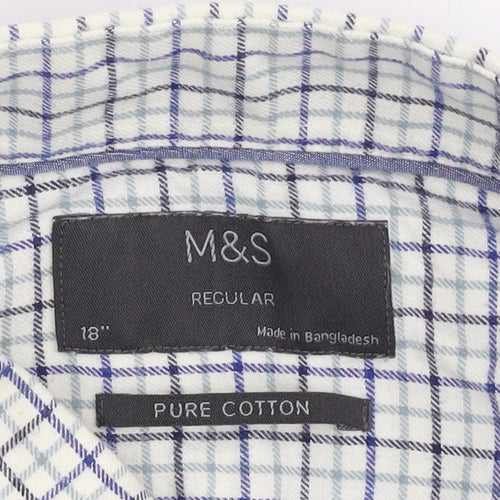 Marks and Spencer Men's Multicoloured Check Shirt 18