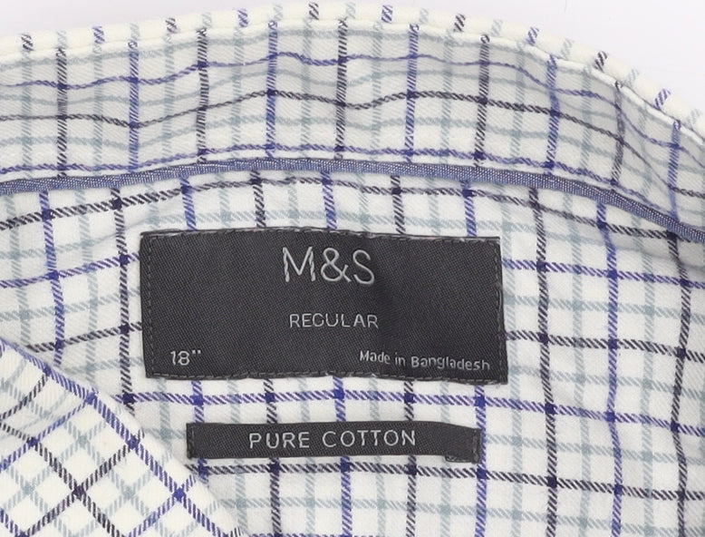 Marks and Spencer Men's Multicoloured Check Shirt 18