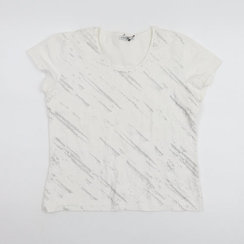 GOLI Women's White Basic T-Shirt, Size 16, Casual Comfort