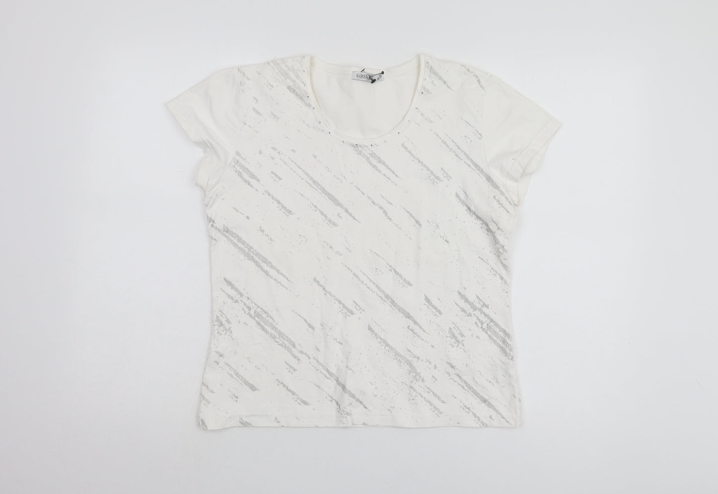 GOLI Women's White Basic T-Shirt, Size 16, Casual Comfort