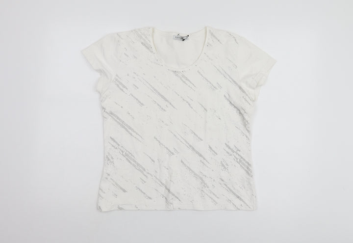 GOLI Women's White Basic T-Shirt, Size 16, Casual Comfort