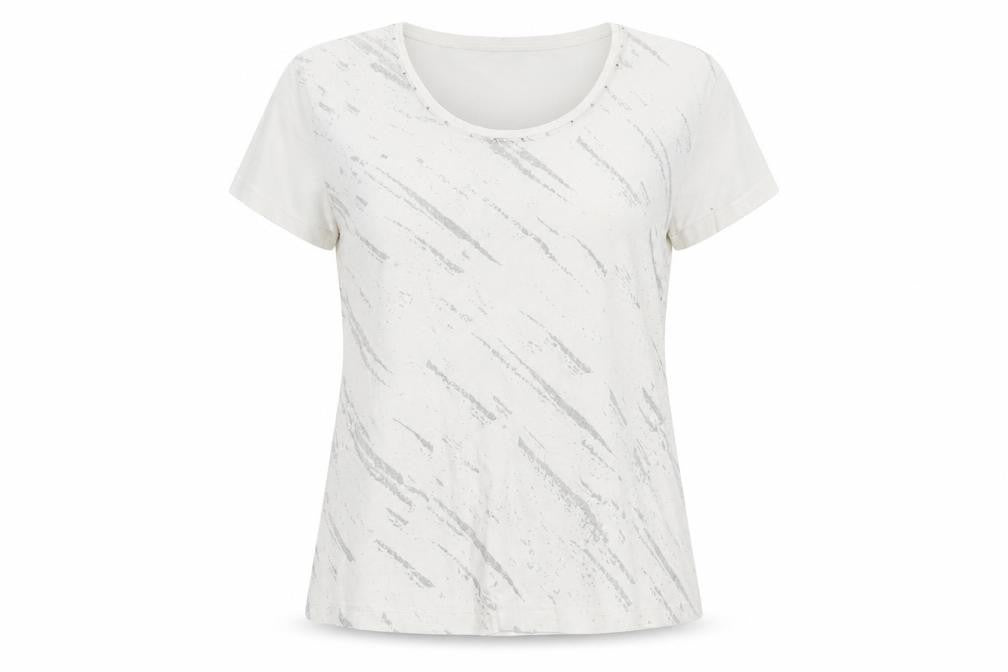 Front view of GOLI Women's White Basic T-Shirt, size 16, Casual Comfort