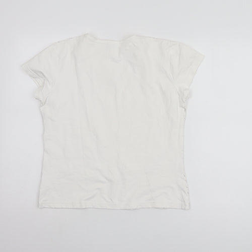 GOLI Women's White Basic T-Shirt, Size 16, Casual Comfort