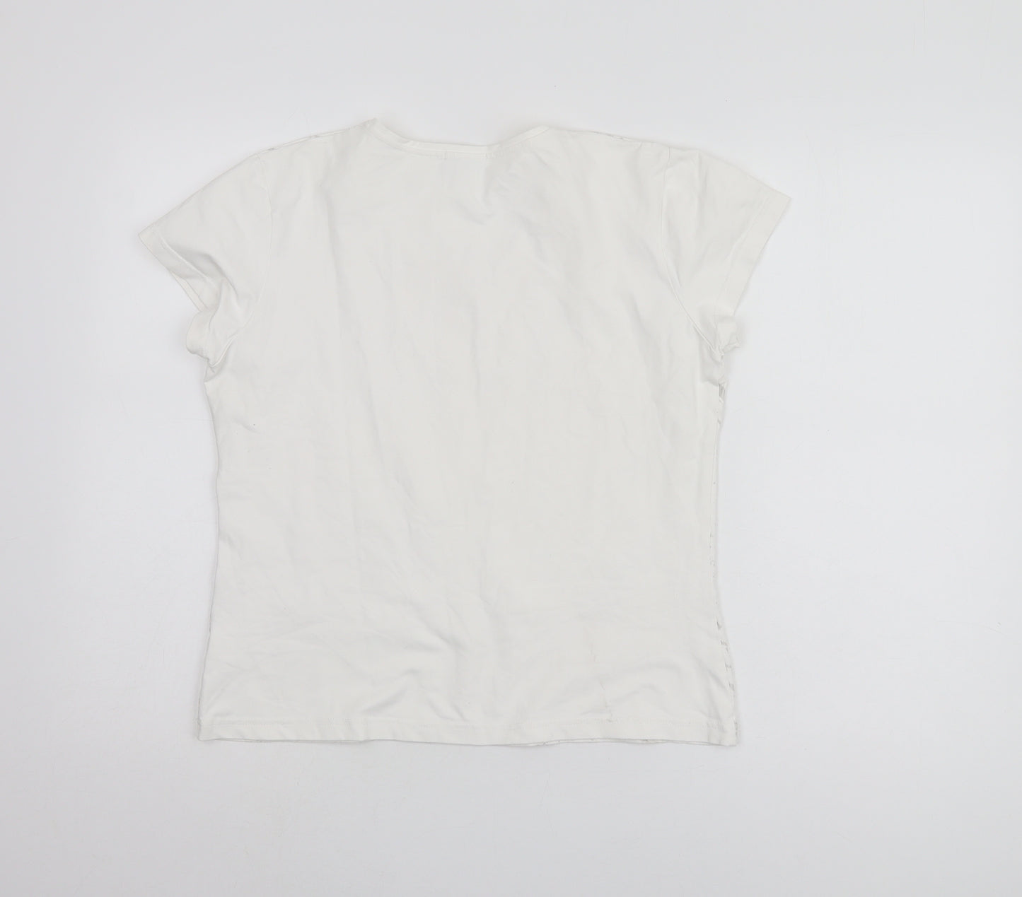 GOLI Women's White Basic T-Shirt, Size 16, Casual Comfort