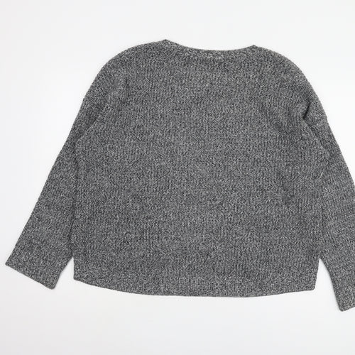 Victoria's Secret Women's Grey Chunky-Knit Pullover Jumper