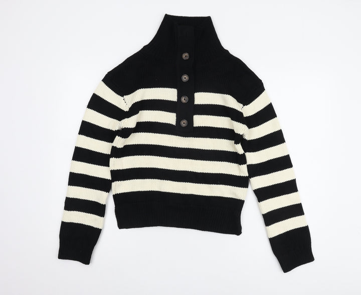 Marks and Spencer Women's Black Striped Pullover Jumper