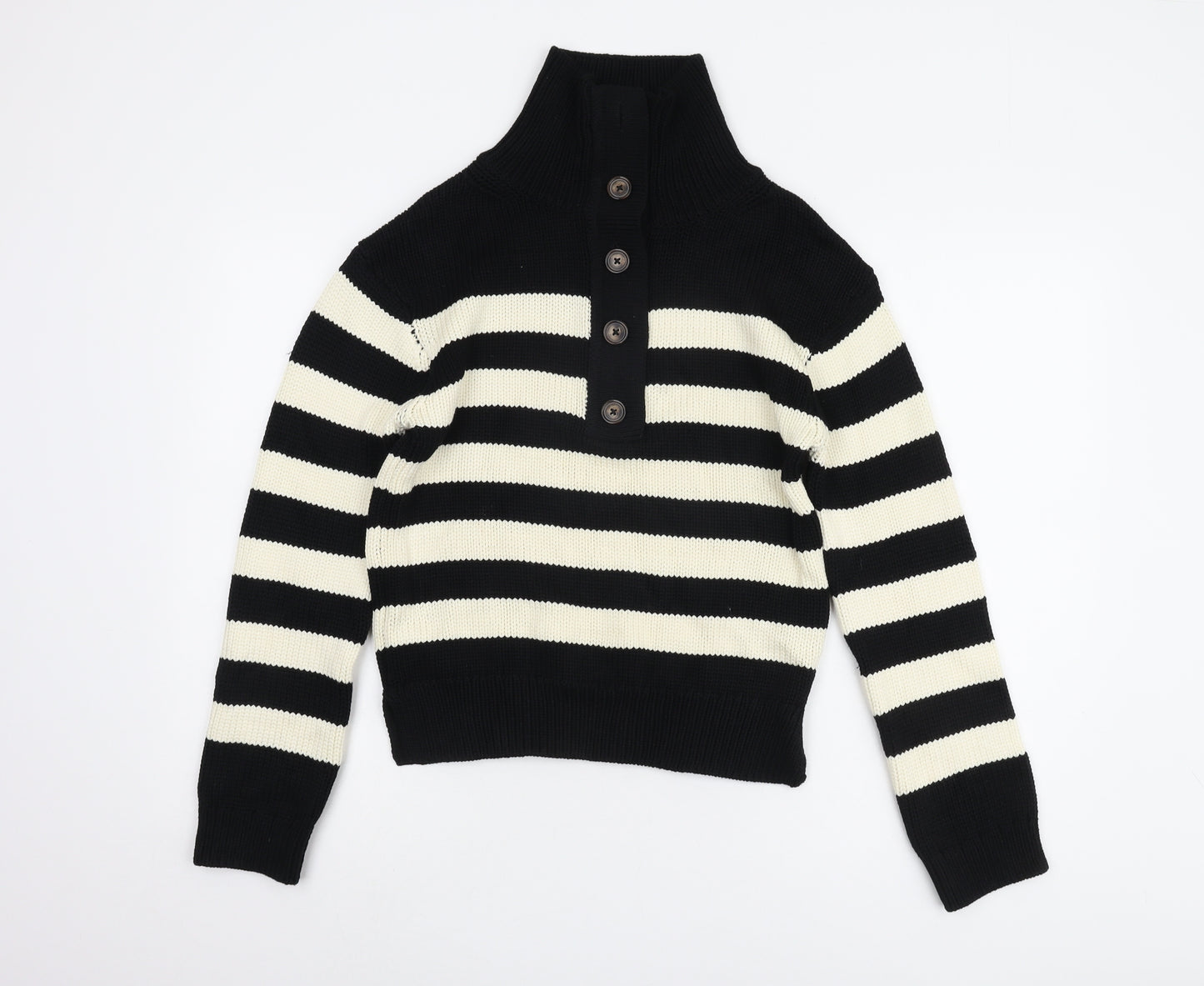 Marks and Spencer Women's Black Striped Pullover Jumper
