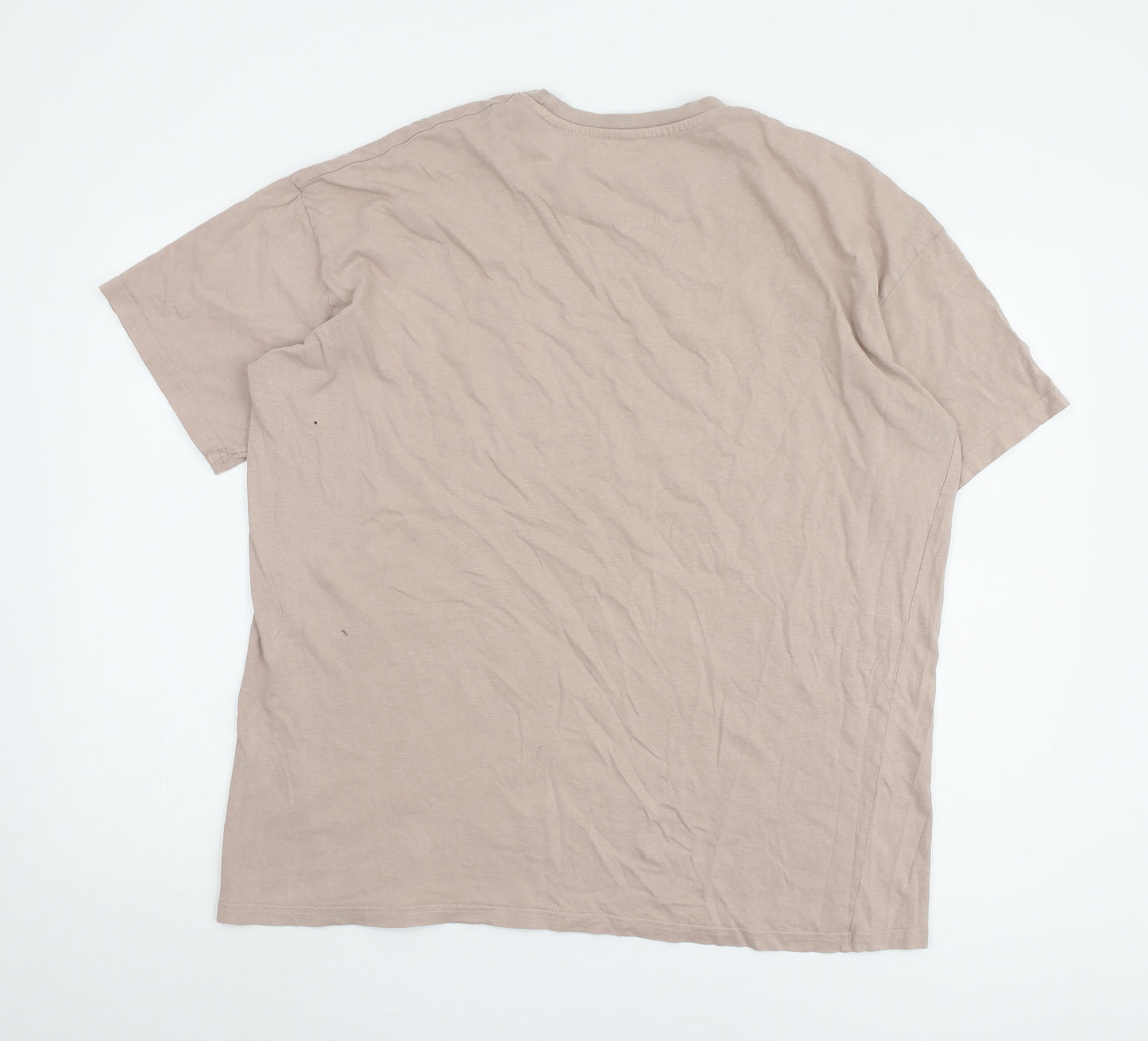 boohooMAN Beige Cotton Men's S T-Shirt