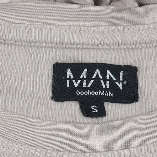 boohooMAN Beige Cotton Men's S T-Shirt