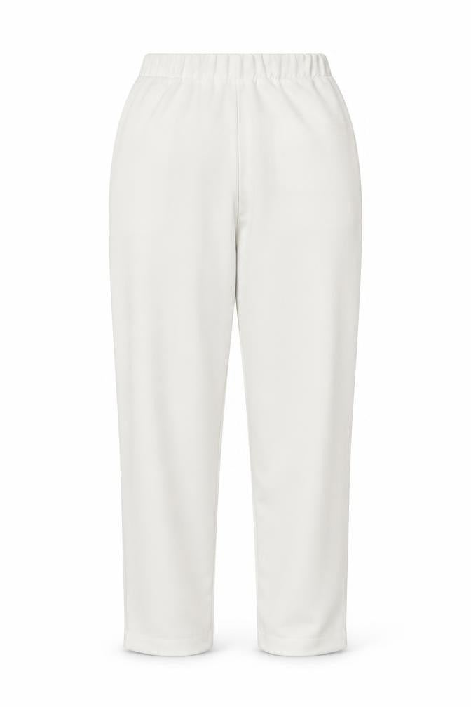 Front view of Mango Women's Ivory Trousers UK 8 Regular Elastic Waist