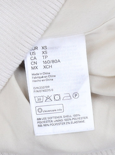 H&M Women's Ivory Fleece Bomber Jacket XS