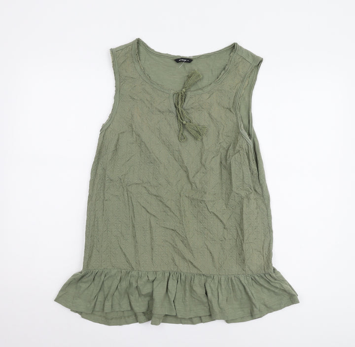 Roman Women's Green Cotton Tank Top UK 14