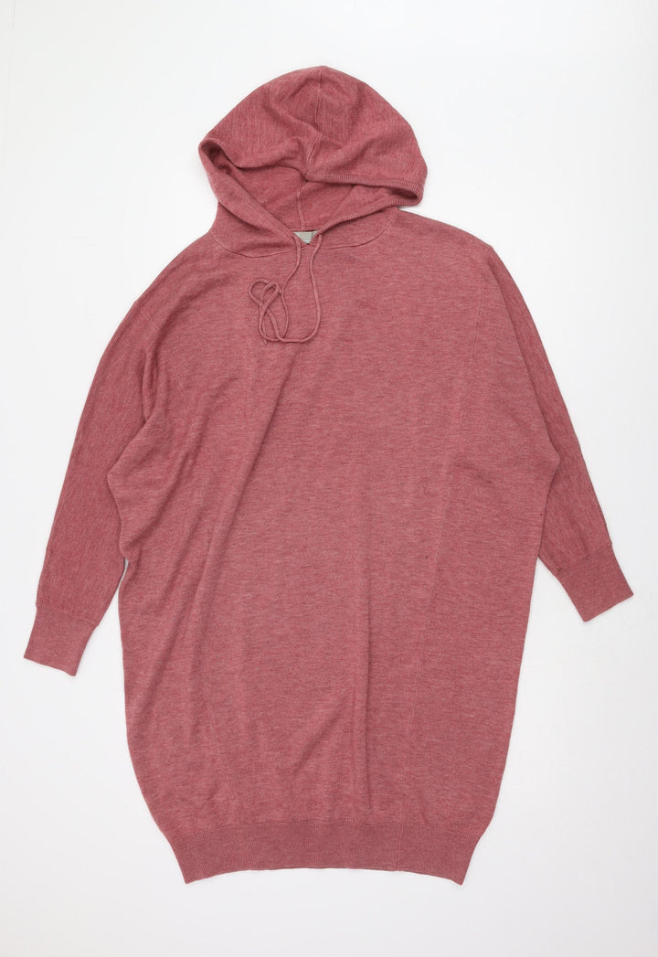 Asos Women's Pink Hooded Jumper, Size 10, Relaxed Fit