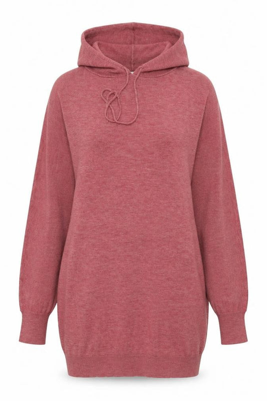 Front view of Asos Women's Pink Hooded Jumper, size 10, Relaxed Fit