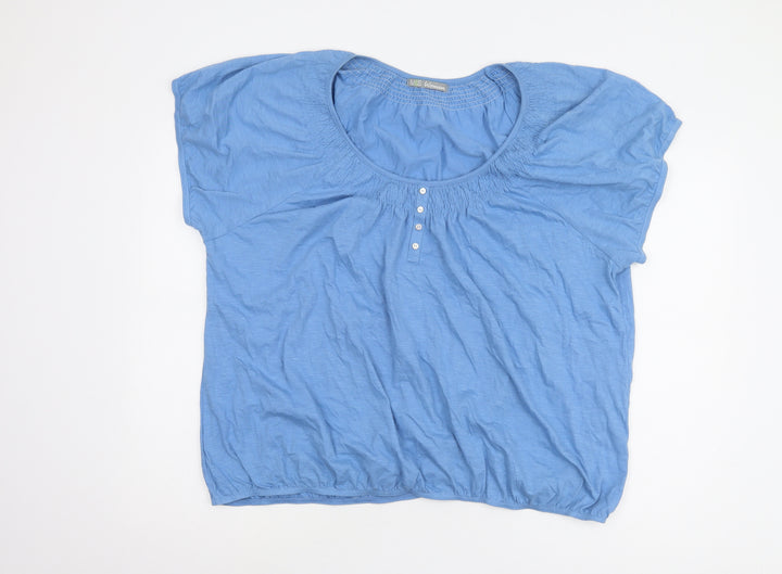 Marks and Spencer Women's Blue Cotton T-Shirt Size 24