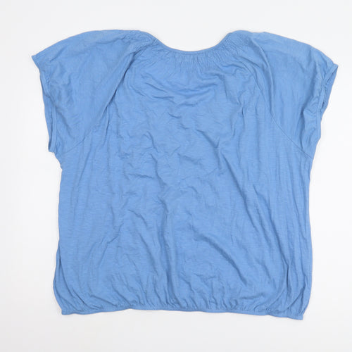 Marks and Spencer Women's Blue Cotton T-Shirt Size 24