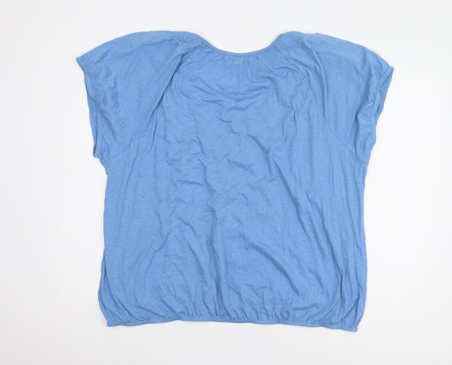 Marks and Spencer Women's Blue Cotton T-Shirt Size 24
