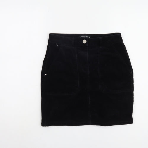 Dorothy Perkins Women's Black Corduroy Pencil Skirt Size 6