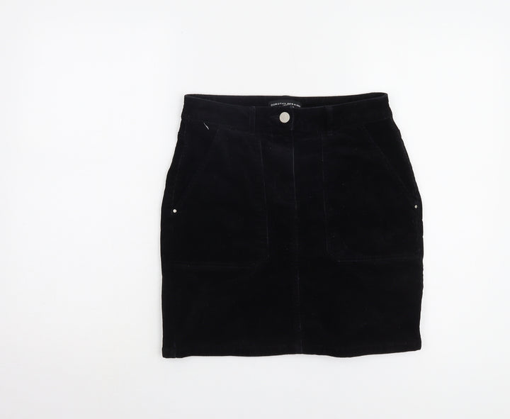 Dorothy Perkins Women's Black Corduroy Pencil Skirt Size 6