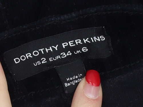 Dorothy Perkins Women's Black Corduroy Pencil Skirt Size 6
